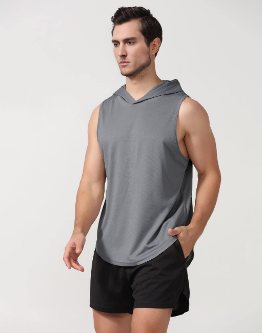 Men's Quick-Dry Hooded Gym Vest